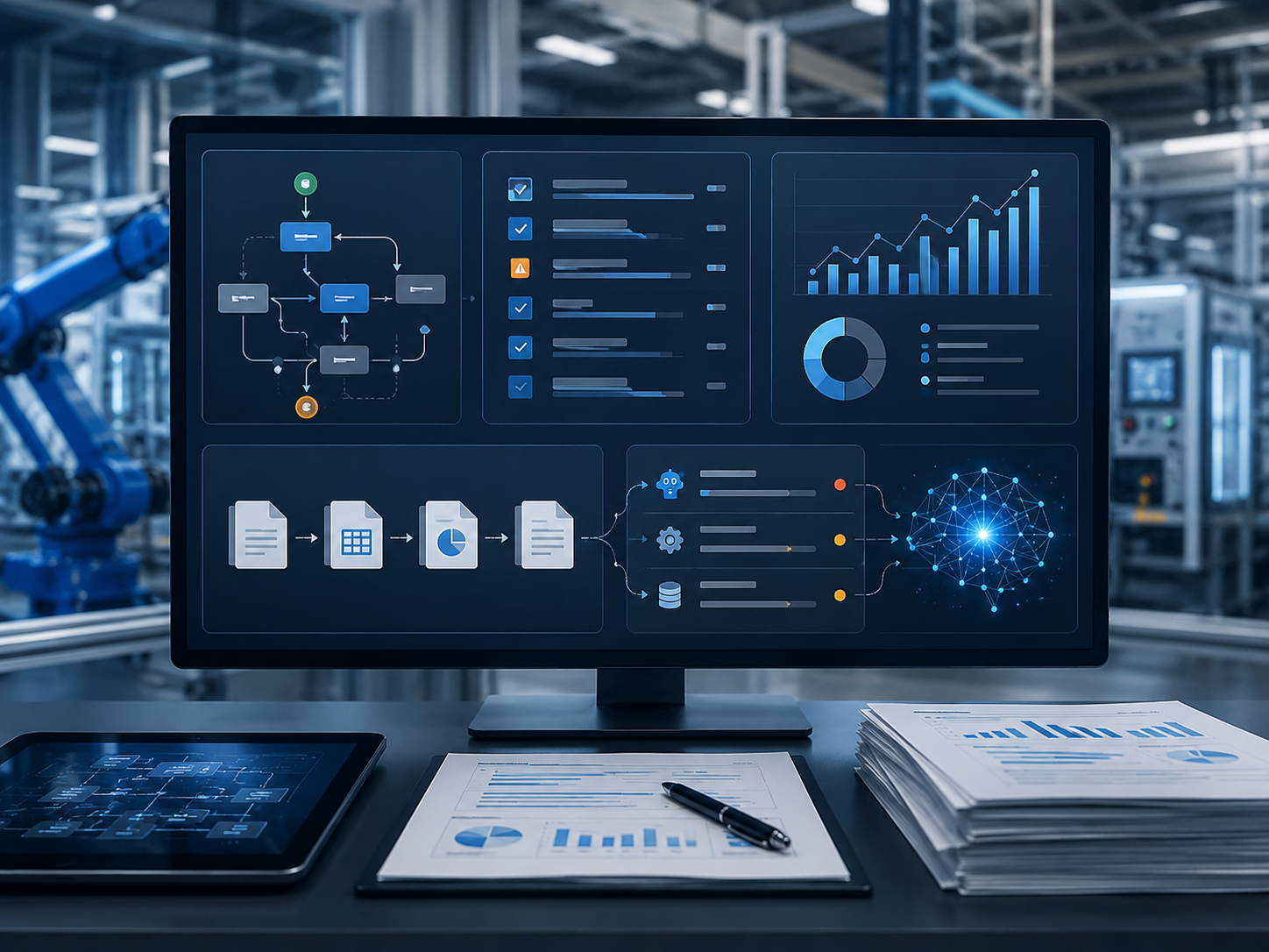 Rapid AI automation opportunity review dashboard for identifying reporting, document search, workflow, and technical admin automation opportunities